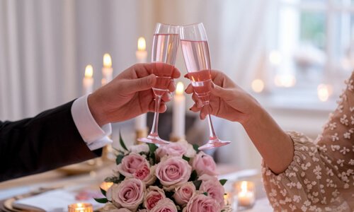 espumantes y champagnes rosados para celebraciones románticas